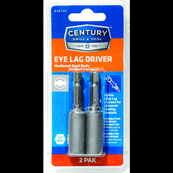 Century Drill & Tool Eye Lag Driver 1/4 X 2-3/4 1/4 Shank 2Pk 68700
